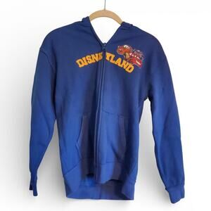 Disneyland Pixar Cars Piston Cup Champion Blue zip-up sweatshirt NWT